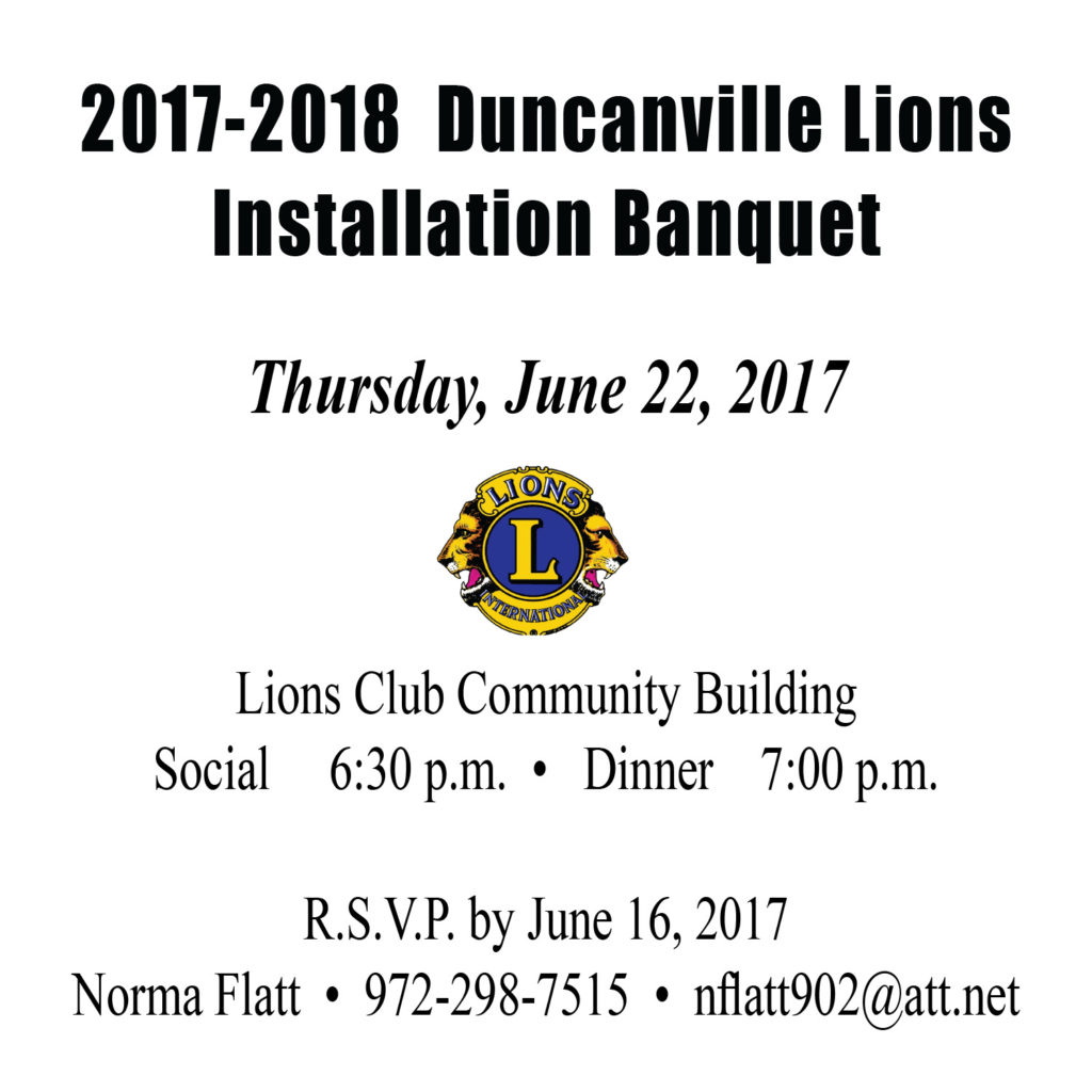 2017-18 Installation Banquet Info